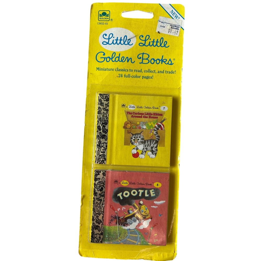Vtg Little Little Golden Books 7 8 Curious Kitten around House&Tootle sealed 92’